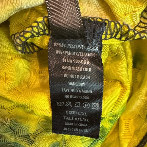 Honeycomb Tie Dye Shirring Tie Crop Top Size L/XL - Picture 5 of 5